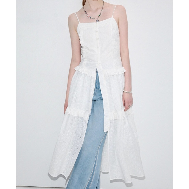Cotton lace camisole dress　B578