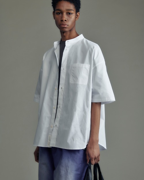 ADAM PATEK ap embroidery stand collar shirt (WHT) AP2615032