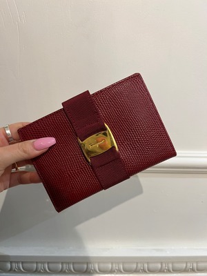 Salvatore Ferragamo / vintage vara red wallet.