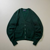 80s USA PENDLETON　バージンウール　カーディガン　ペンドルトン　グリーン　M 古着