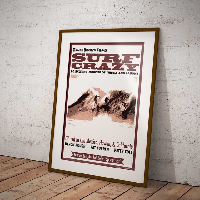 サーフィン映画A3ポスター・ブルースブラウンフィルム・Surf Crazy