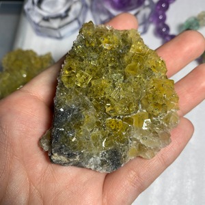 4.イエローフローライト原石クラスター