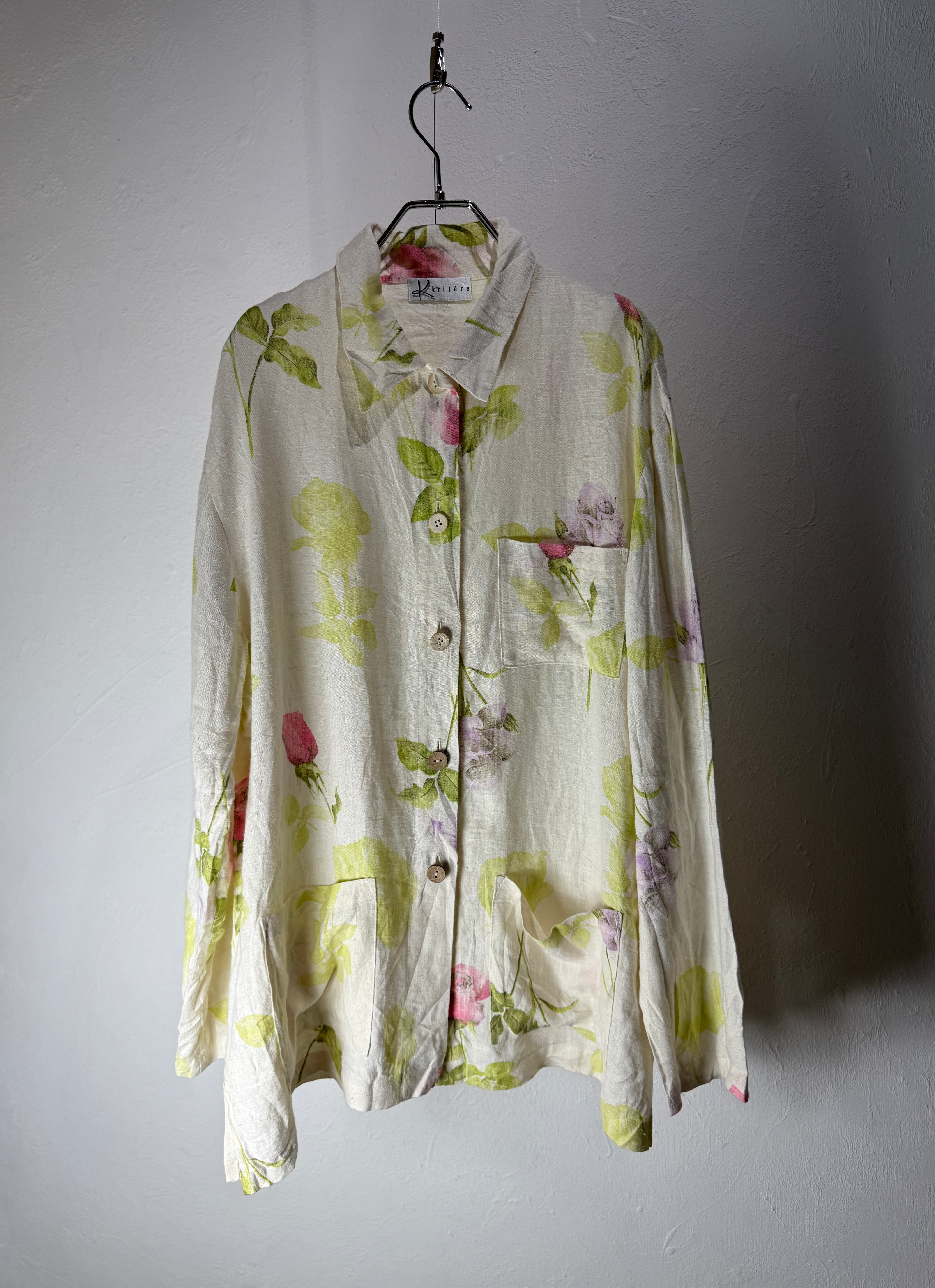 90s EUR Floral Linen Shirt