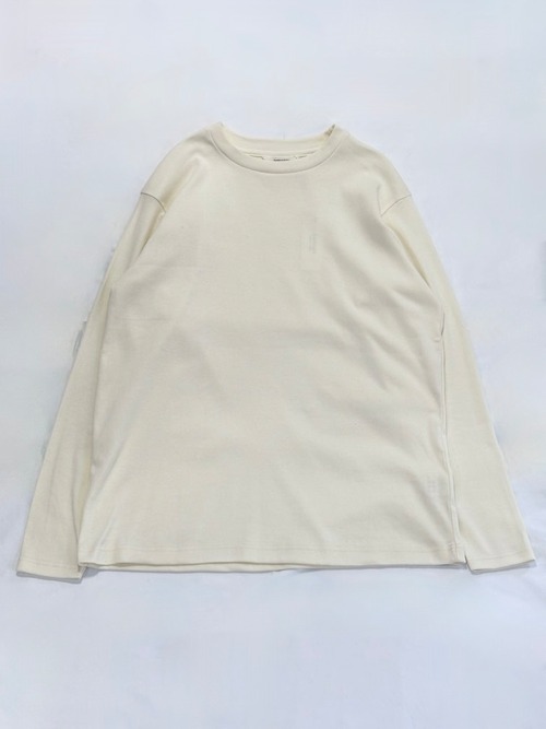HARVESTY・オーガニックコットンフライス　長袖クルーネックT・エクリュ