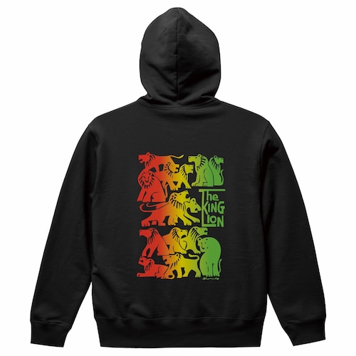 [予約] プルパーカー -ブラック x ラスタ(Front & Back)