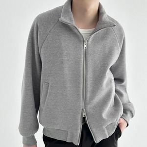 ダブルジップハイネックスウェットカーディガン　924