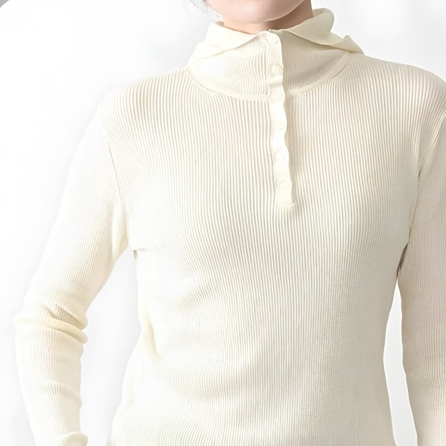 【 akane 】COCOCHI Rib Hooded Round Hem Pullover