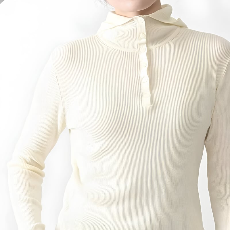 【 akane 】COCOCHI Rib Hooded Round Hem Pullover