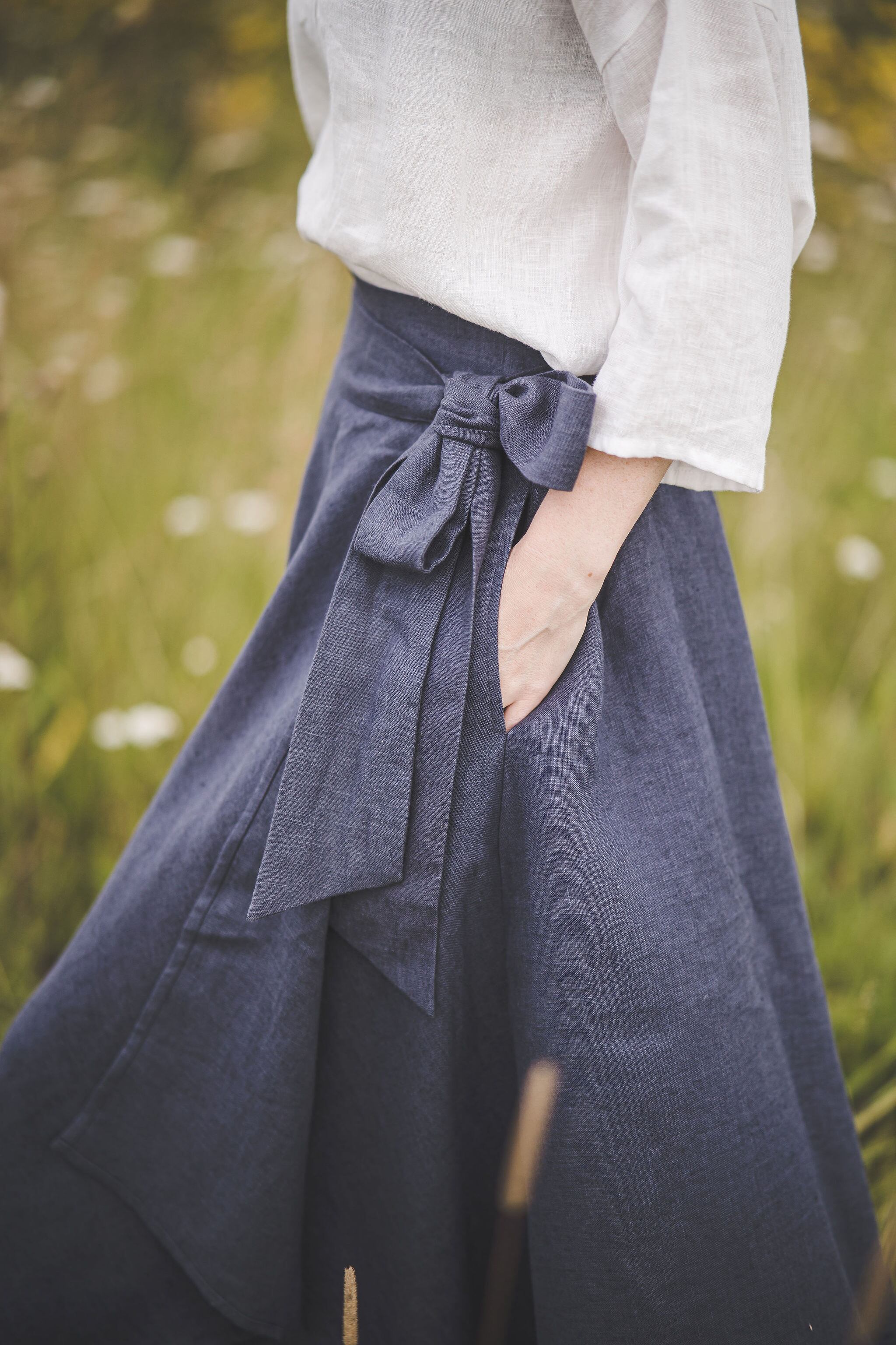 ウエストリボンラップスカート （チャコールグレー） | Jurga(ユルガ  