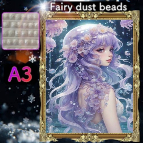 四角ビーズ（fairy１～３色入り）【fairydust-60】A3サイズ☆ダイヤモンドアート