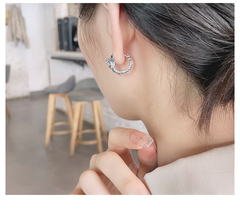 ドラゴン 100％S925シルバー ピアス | H₂O シルバーアクセサリーの