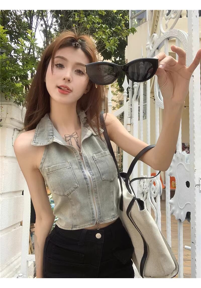 ホルターネックミニトップス❤️春のセクシースタイル！モテ女子