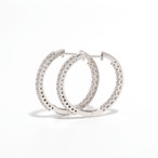 ダイヤモンド フープ  ピアス K18(WG) / 0.250ct×2