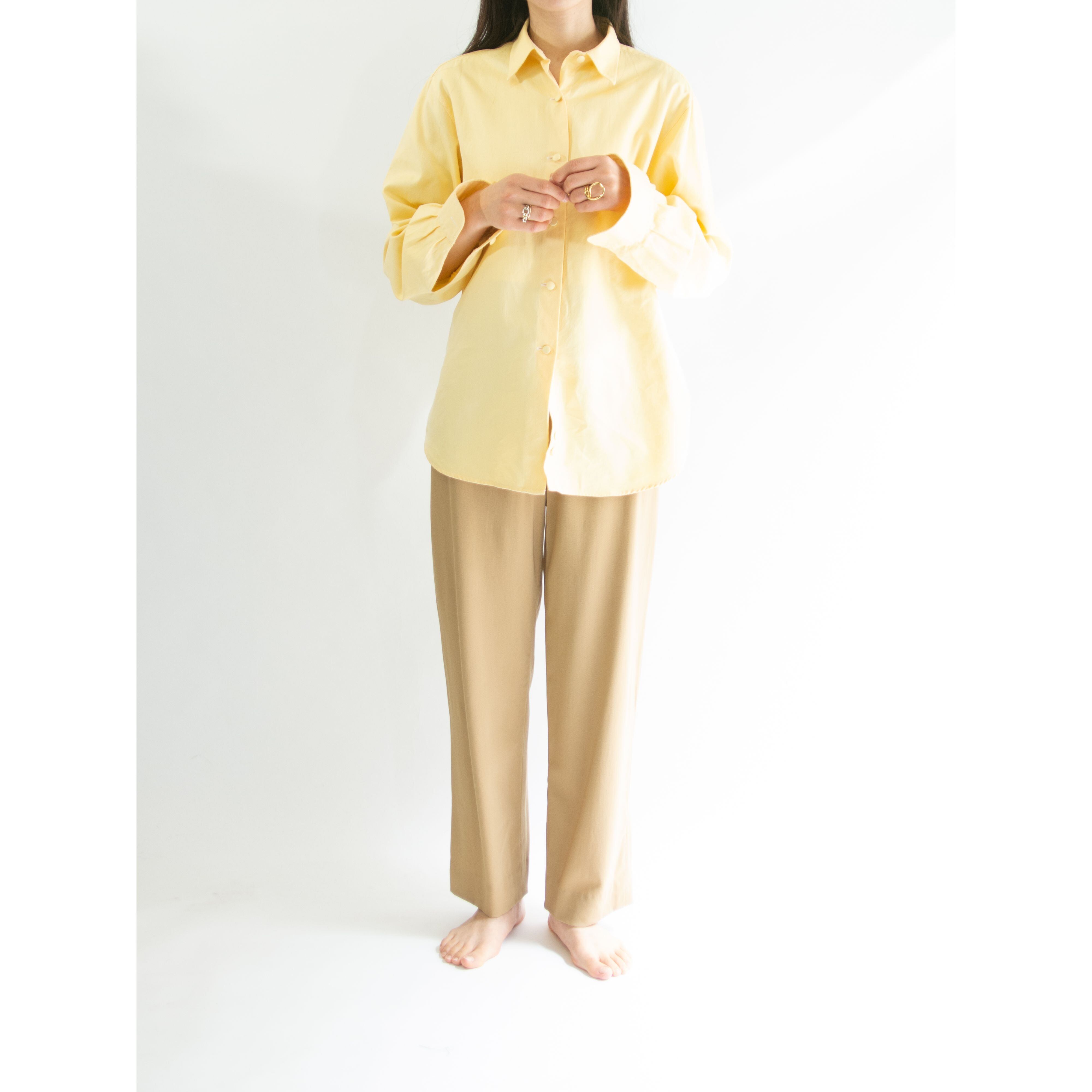 【Alain Figaret】100% Cotton Blouse（アランフィガレ コットンブラウス 長袖シャツ）