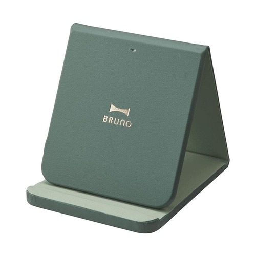 BRUNO ブルーノ ワイヤレスチャージャー 折りたたみスタンド カーキ×グリーン BDE048 / スマートフォン スマホ 充電