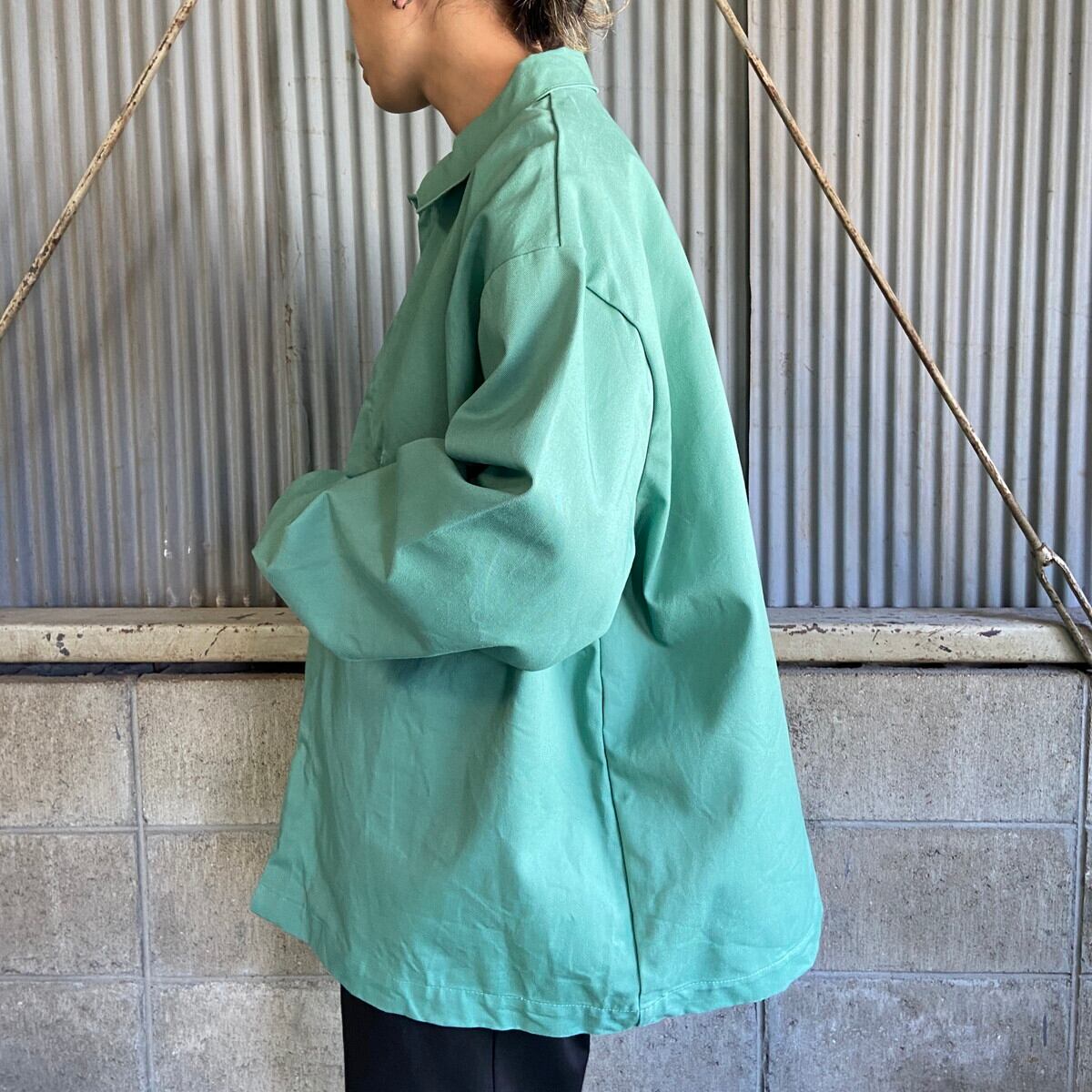 USA製 ステンシル入り ワークジャケット ワークシャツ XL グリーン系 fit=scale-down,w=1200