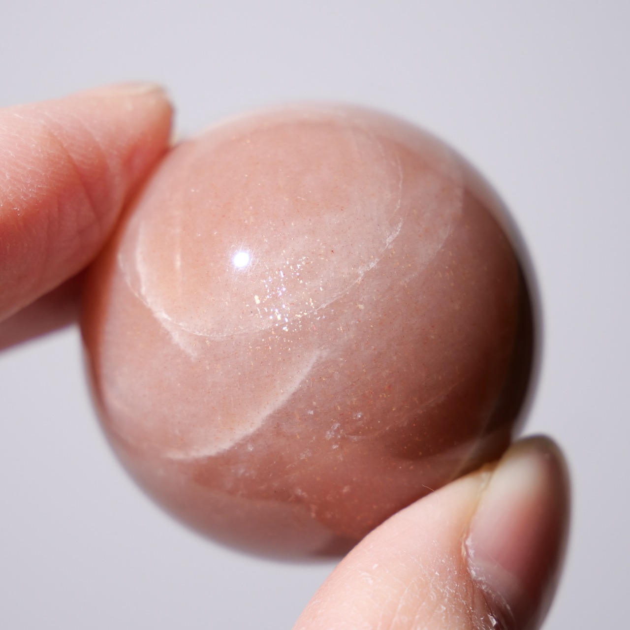 サン ピーチ ムーンストーン  / スフィア【φ3.5cm】