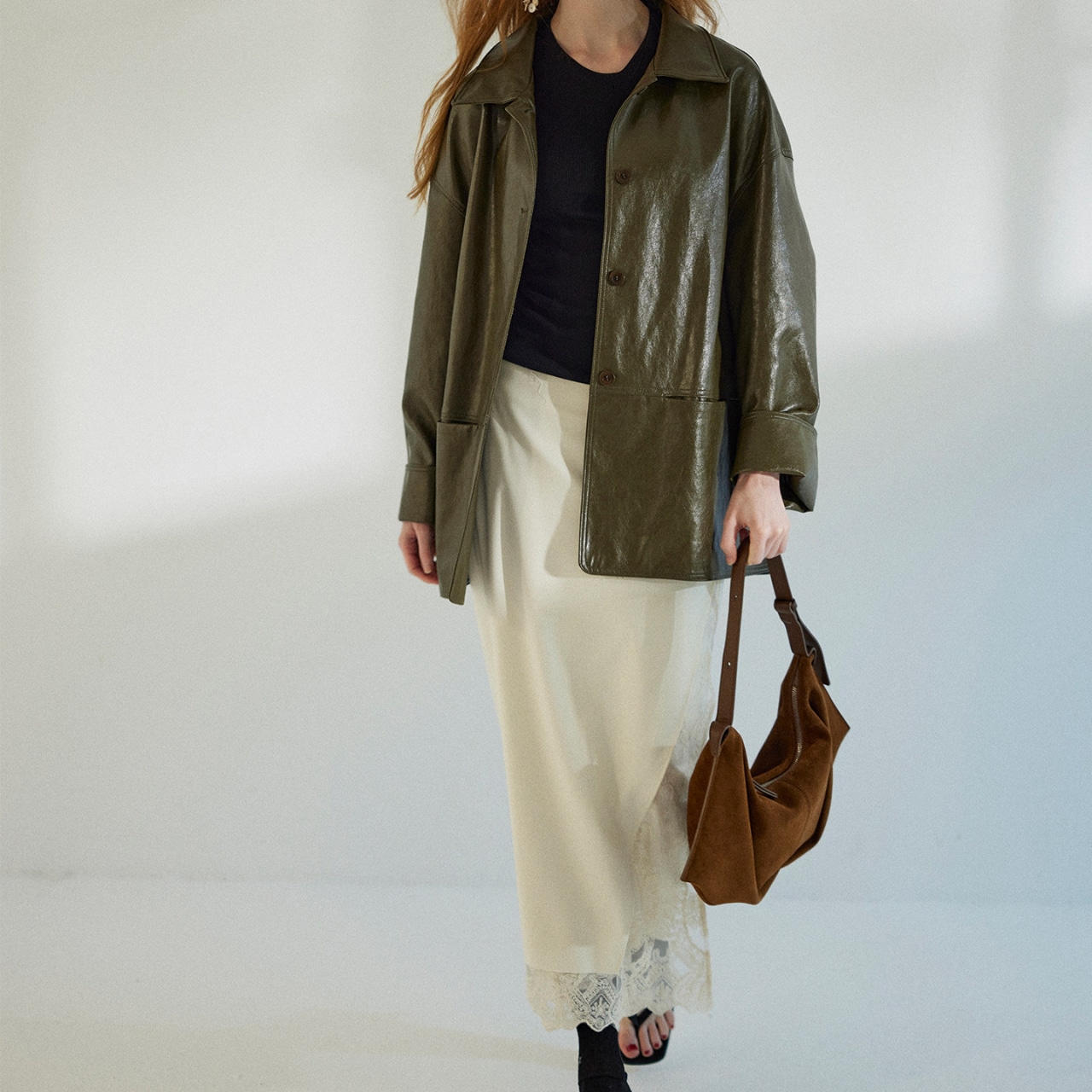 Wrap-style Midi Skirt T4429