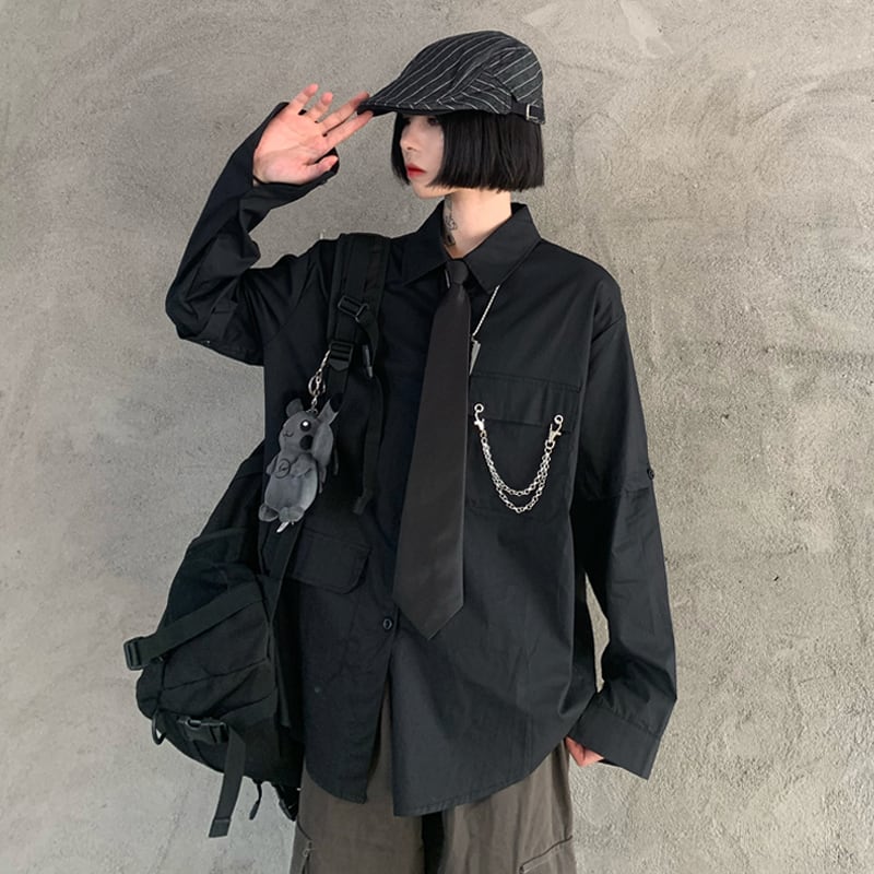 即納 サブカル系 ゴスロリ 長袖 半袖 切り替え オールシーズン ユニセックス