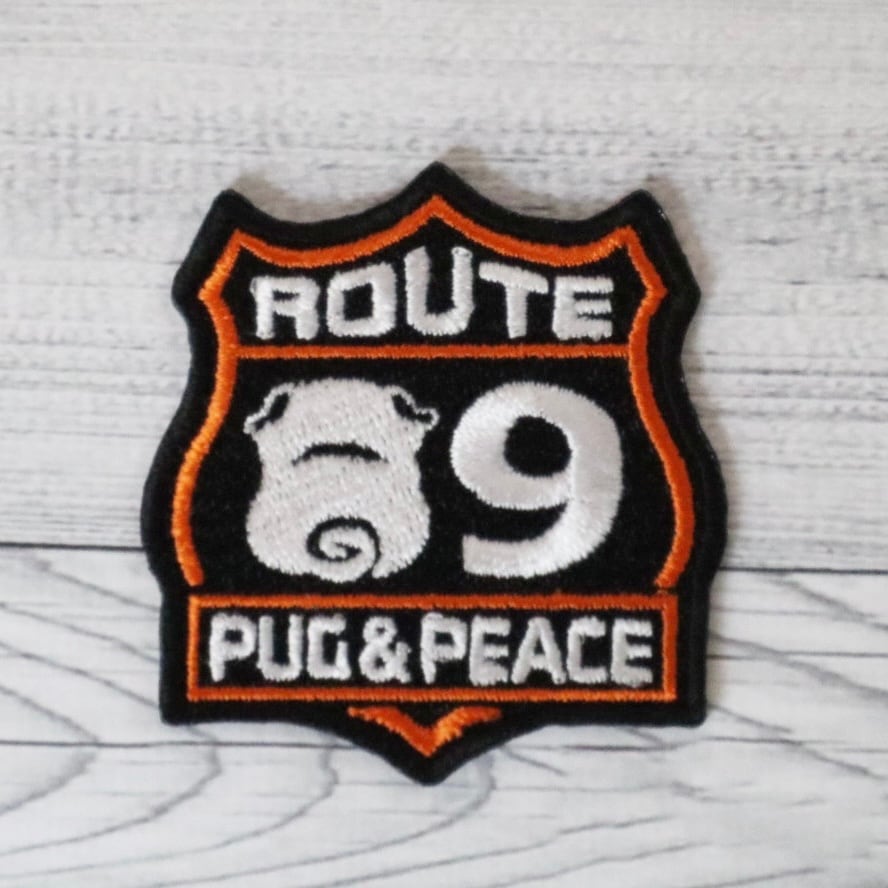 Route89刺繍ワッペン（縫い付け用） パグ＆ピース