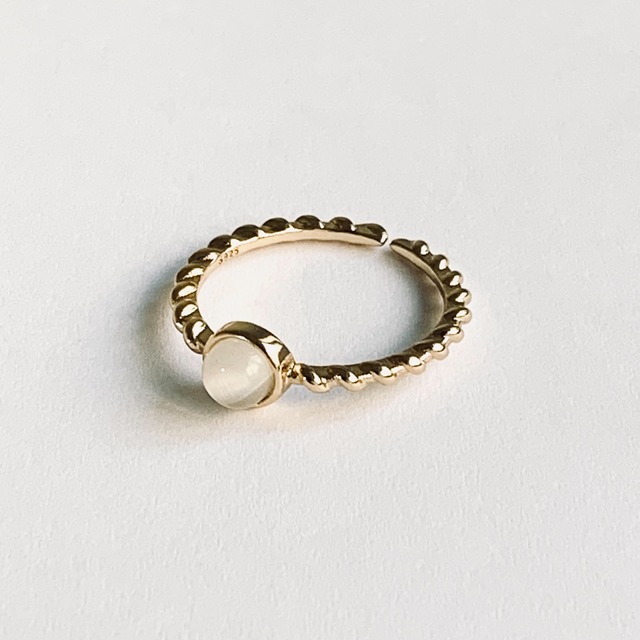 Moon Stone Ring #189 Gold