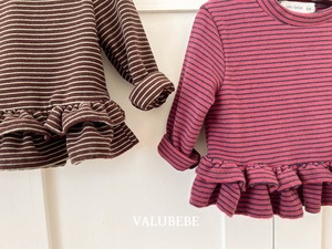 【予約/特典】valu bebe / Uniqlo striped can-can tee