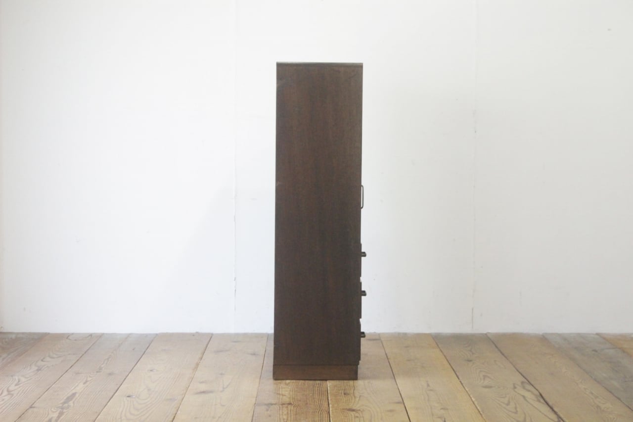 レトロ 小振り キャビネット 戸棚 引き出し 抽斗 3杯 収納 ラック 左右