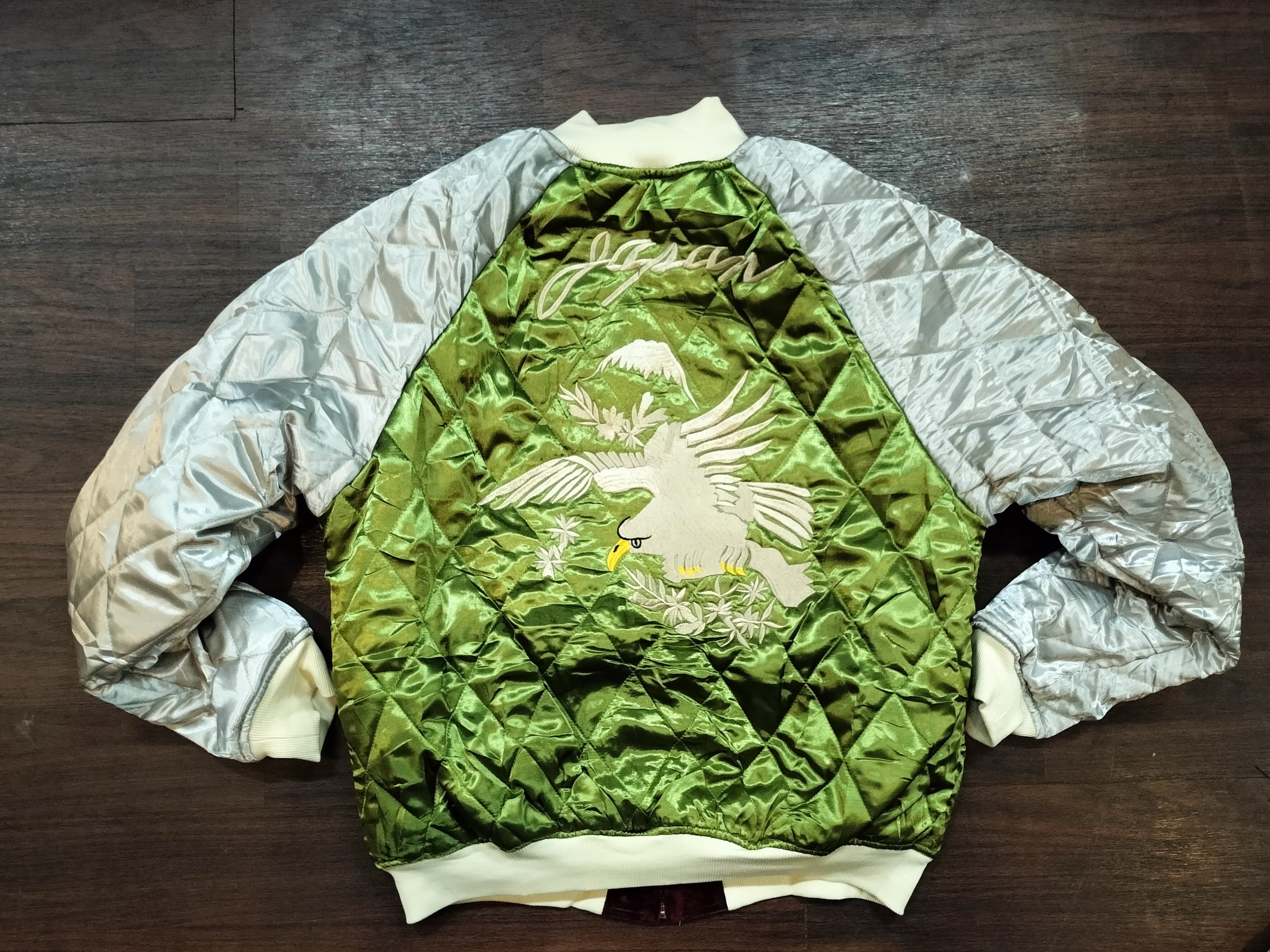 417 別珍スカジャン 白虎 ワイン x オリーブ | American Wear Shop Lapine