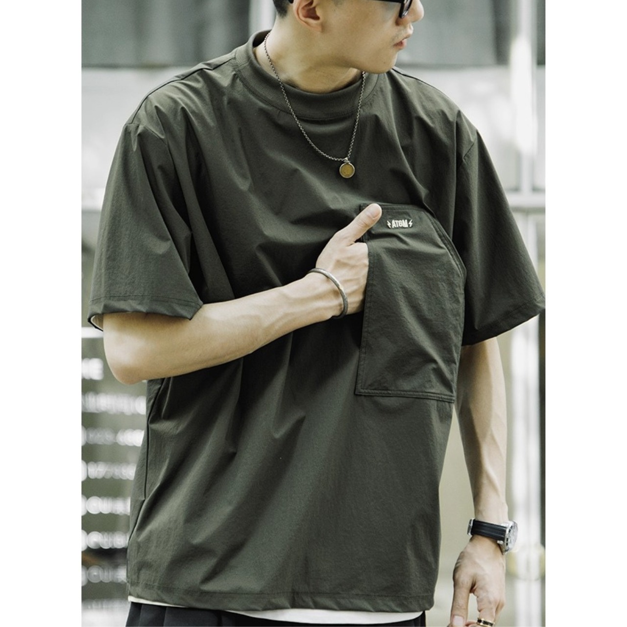 Minimal pocket oversized tee 0975 - 10