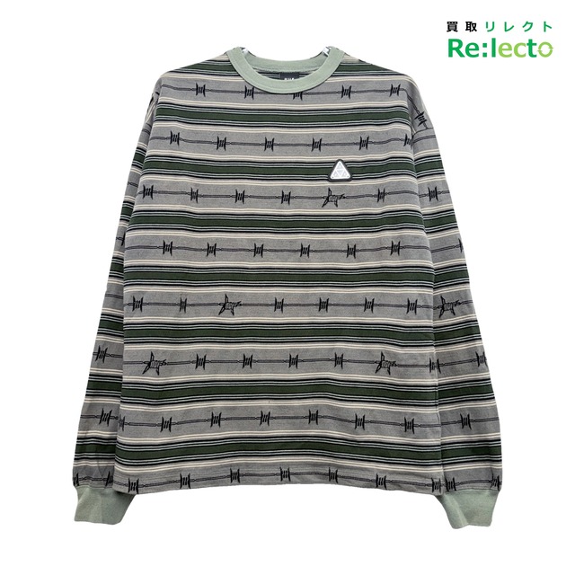 HUF ハフ RESERVOIR STRIPE LS TEE 有刺鉄線 ボーダー ロングスリーブ Tシャツ S