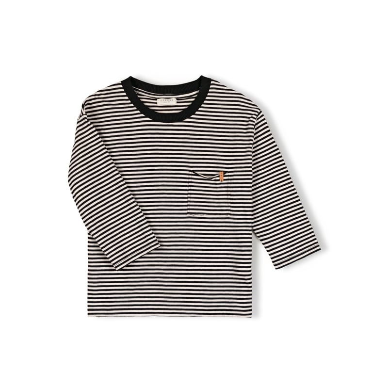 nixnut / Drop Shirt / Black Stripe / 92・98・104・110・116・122・128