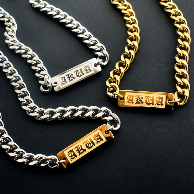 Old English logo chain necklace gold・silver ・gold＆silver 喜平5mm