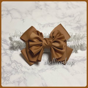 【brown】ボリュームたっぷりリボンチョーカー