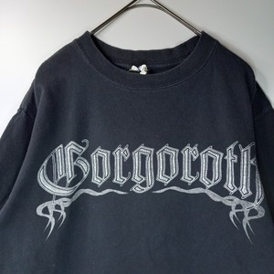 ANVIL　クルーネック　プリントTシャツ　半袖　ブラック　FREE SIZE