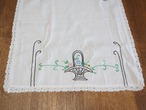 花籠刺繍のマット（大）シミあり 画像5