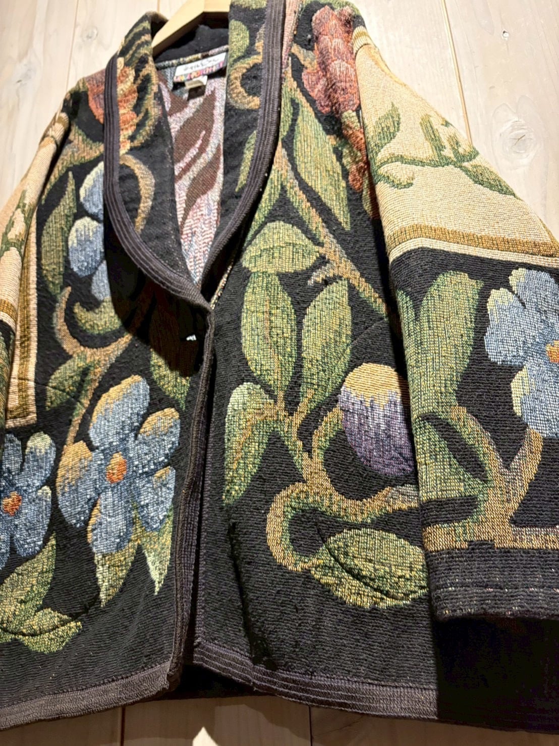 a.k.a.C.a.k.a vintage】Flower Pattern Vintage Loose Goblin Jacket