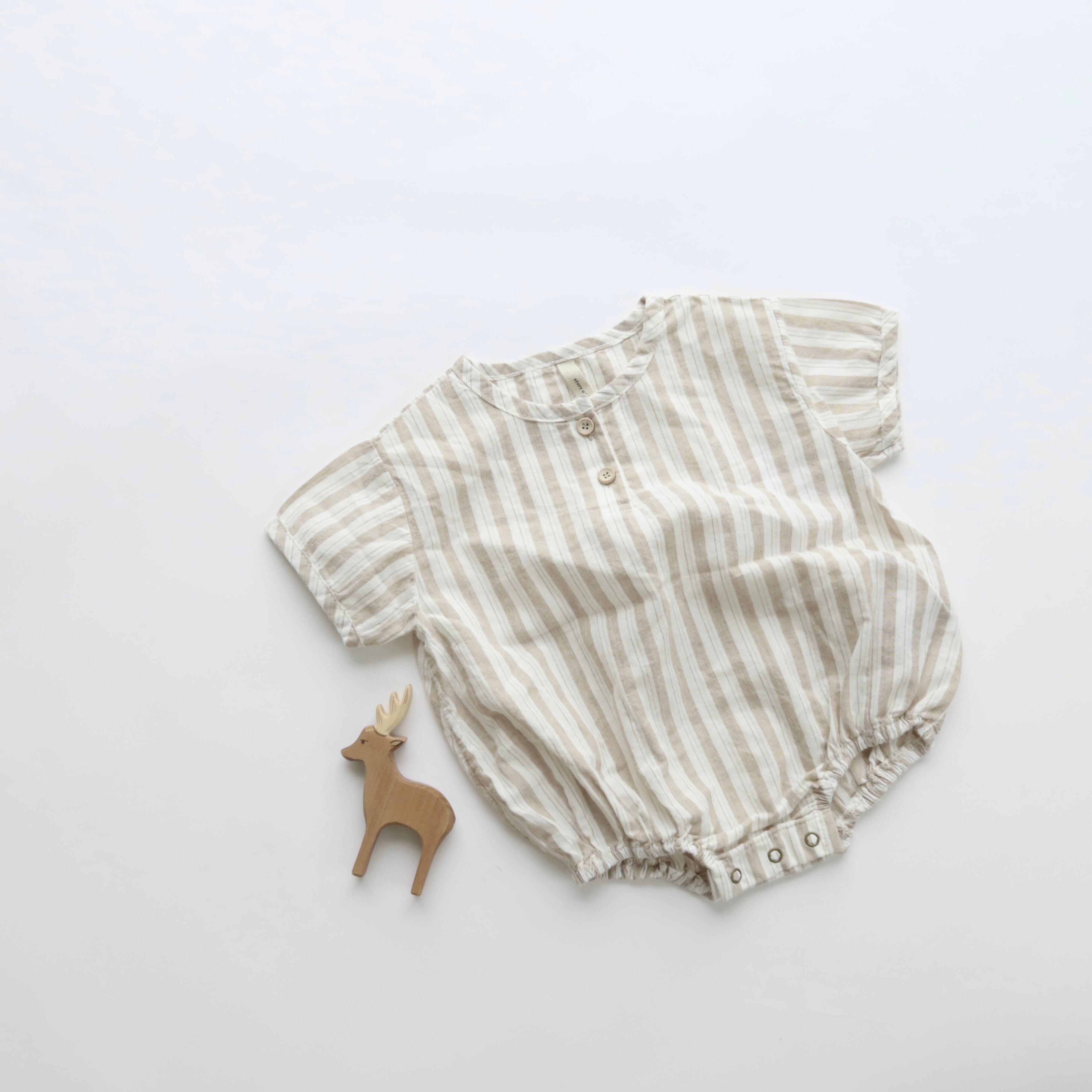 サマーストライプロンパース