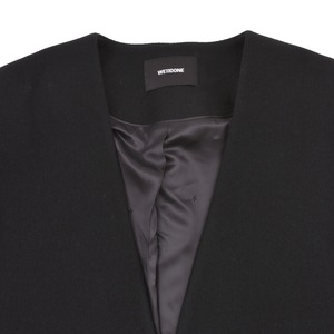 【WE11DONE】BLACK MENS OVERSIZED COLLARLESS BLAZER(BLACK)