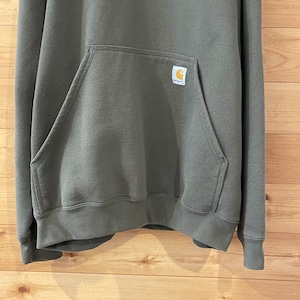 【Carhartt】プルオーバー パーカー M ワンポイントロゴ カーキ カーハート アメリカ古着