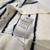 麻100% POLO RALPH LAUREN ポロ ラルフローレン ボーダー柄 リネンニット セーター M/165/92A /レディース/ホワイト×ネイビー