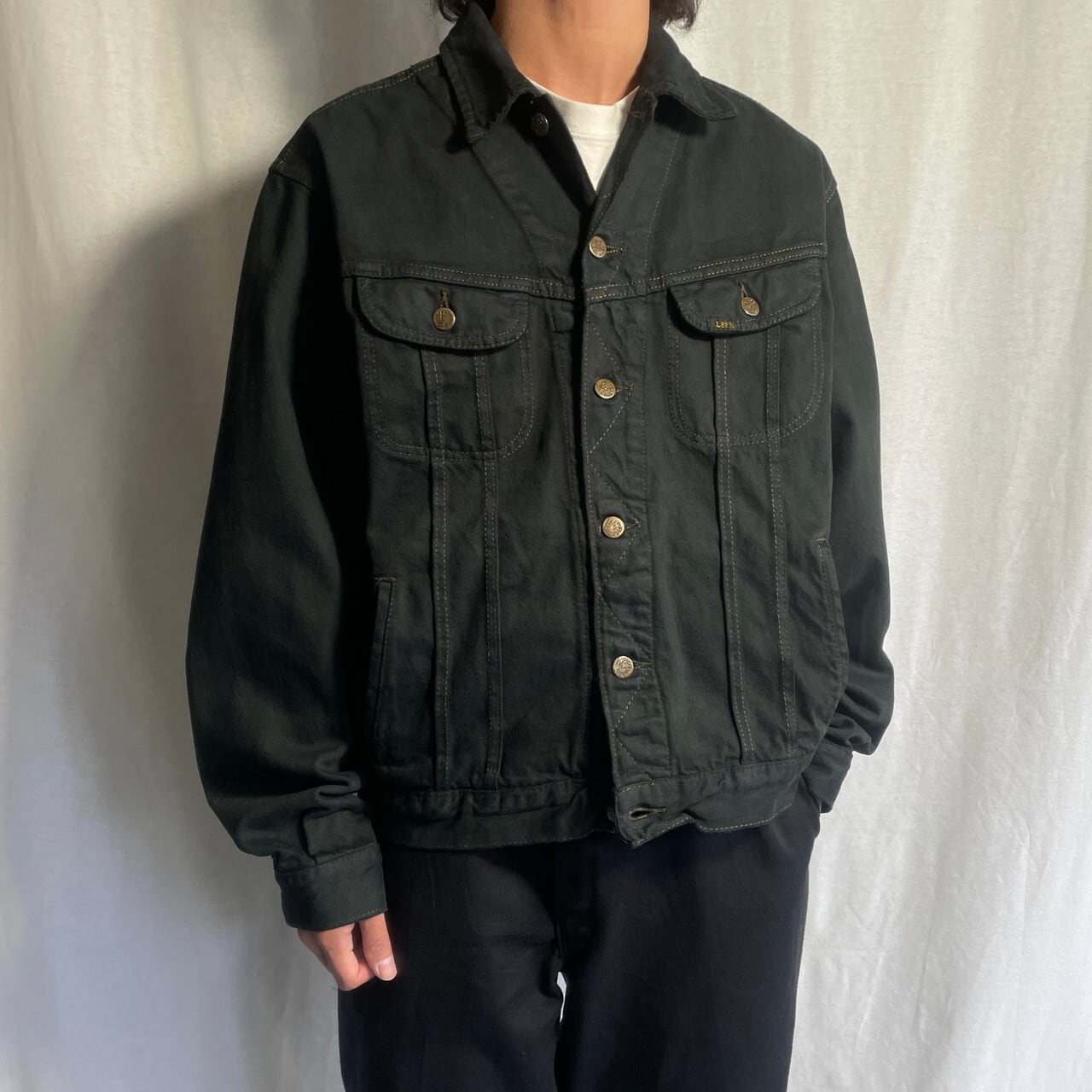 Lee RIDERS リー ブラックデニムジャケット メンズXL相当 古着 
