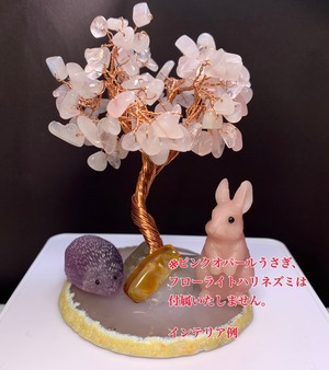 no3.桜満開の様な天然石ツリー・ローズクォーツ