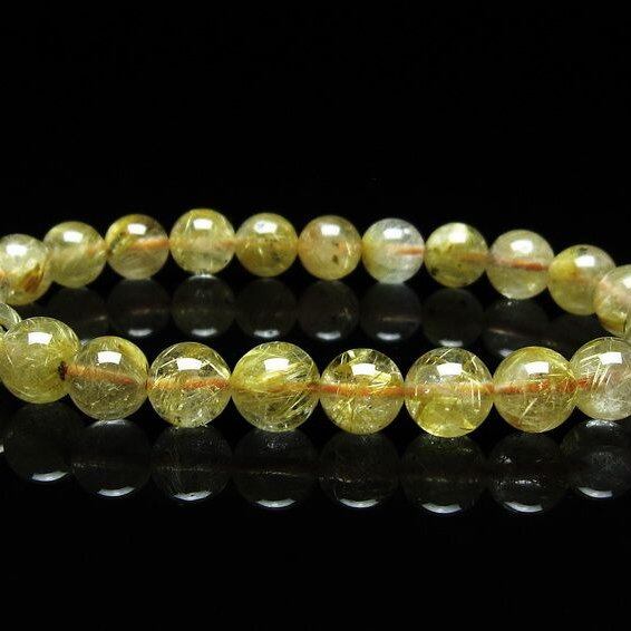 ルチルクォーツ ブレスレット 8mm タイチンルチル ブレスレット メール便可 [M便 1/10] 111-49216