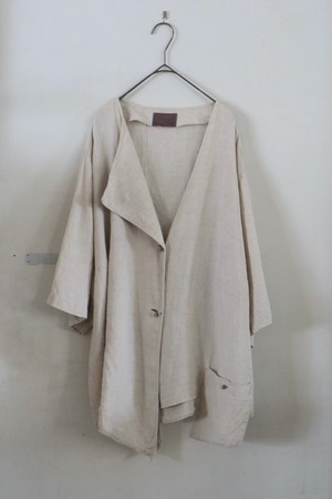 Euro asymmetry linen jacket
