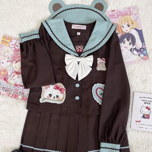 ゆめかわ♡選べる袖丈♪スイートベアセーラー服　seifuku26　