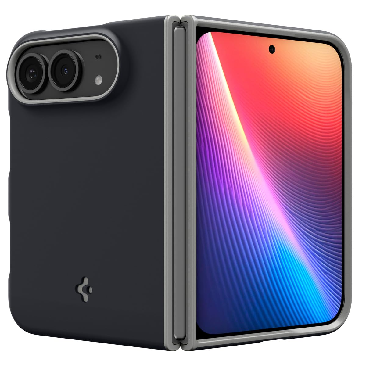 Spigen iPhone Duo ケース MagSafe対応 滑り止め 耐衝撃 ナノポップ・マグフィット(ブラック・セサミ)