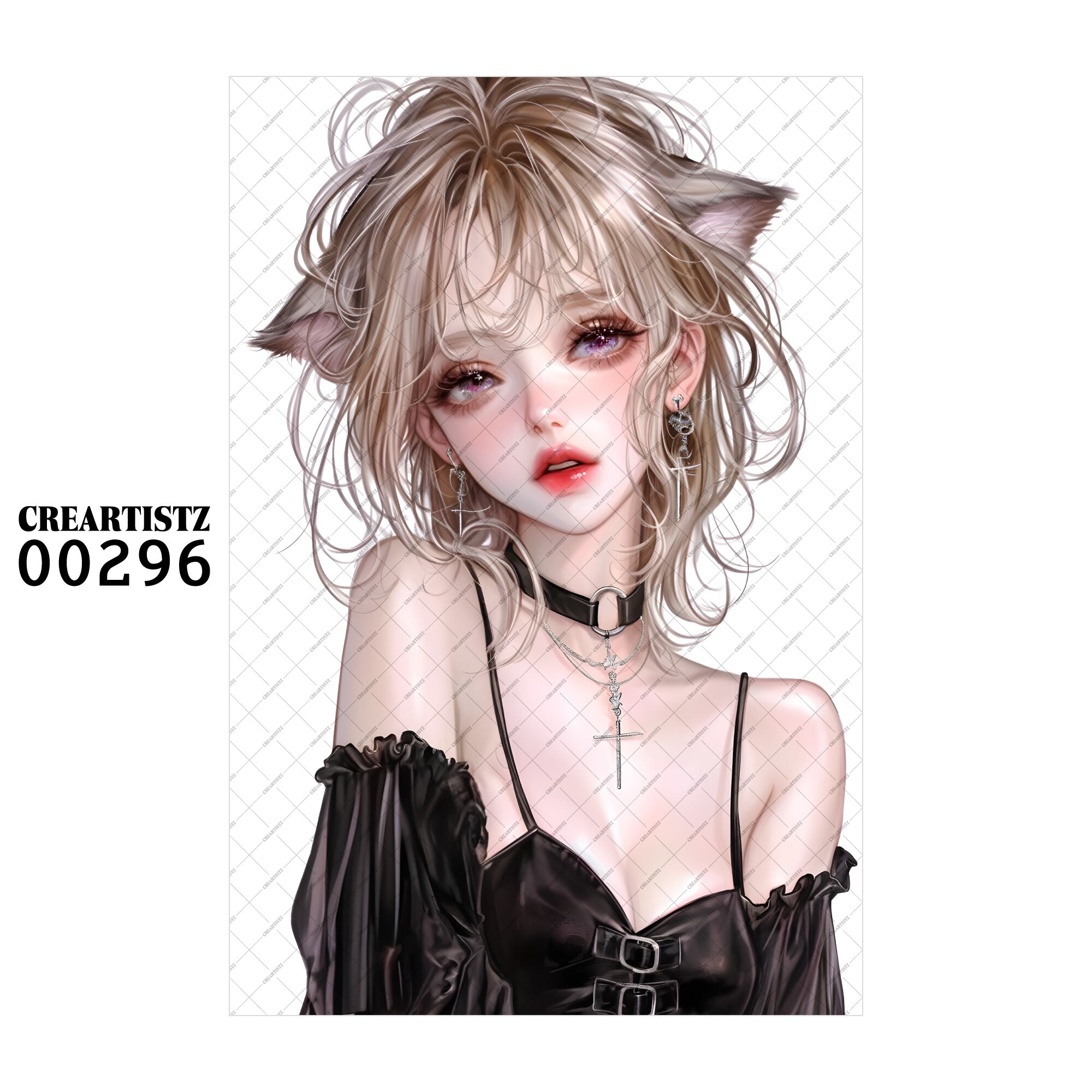 00296 ガール キュート オリジナル ペーパー/ステッカー 4枚セット CREARTISTZ