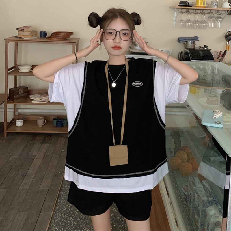 サマーカジュアルルーズトップス ストレッチウェストショーツ レディース エラスティック 伸縮 夏物 ブルマー YY-ファッション15948973876