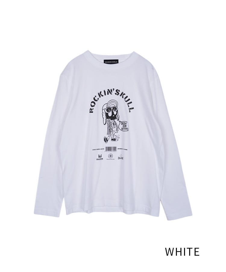 ロッキンスカルプリントL/SベーシックTシャツ (WHITE) CQ-47079