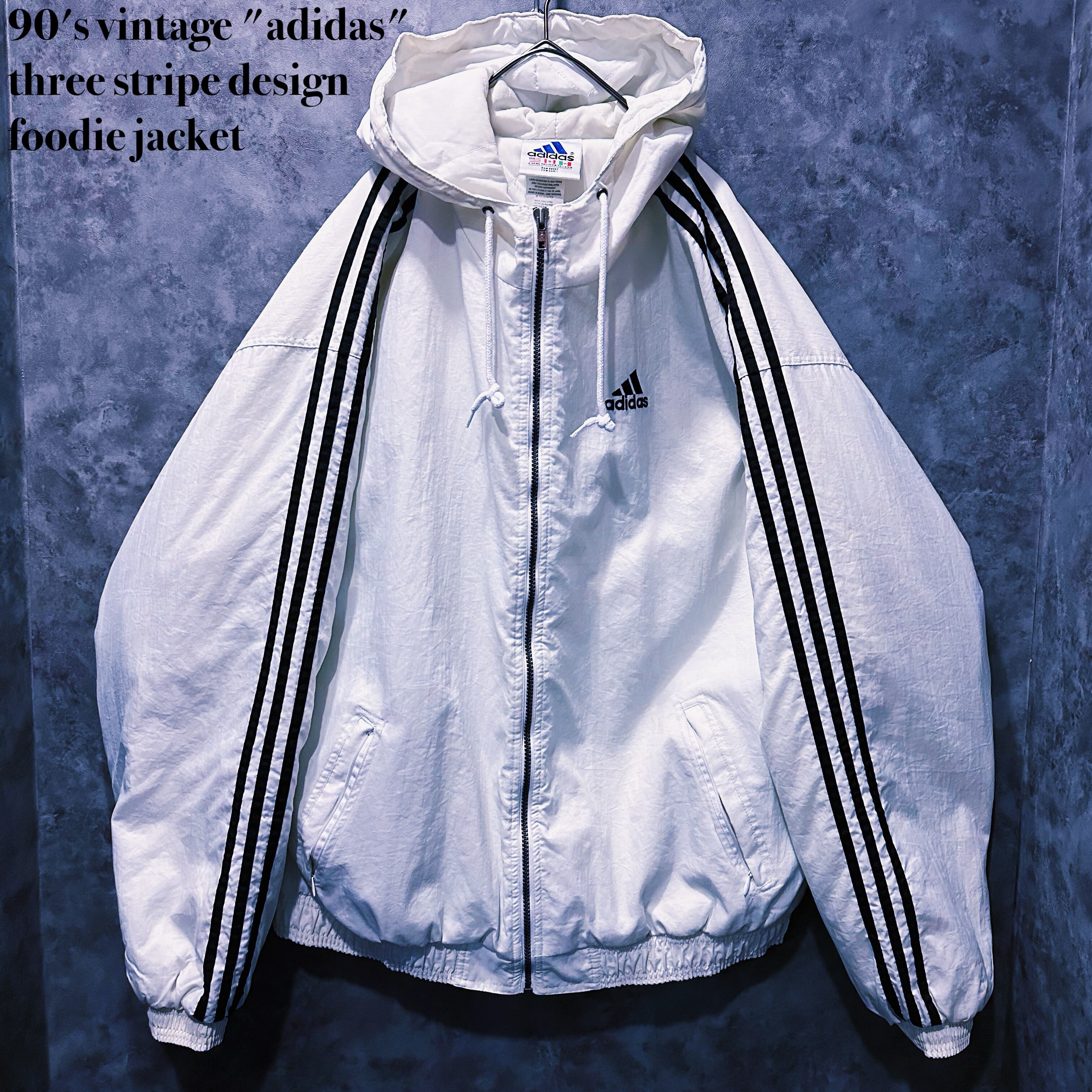 【doppio】90's vintage "adidas" three stripe design foodie jacket